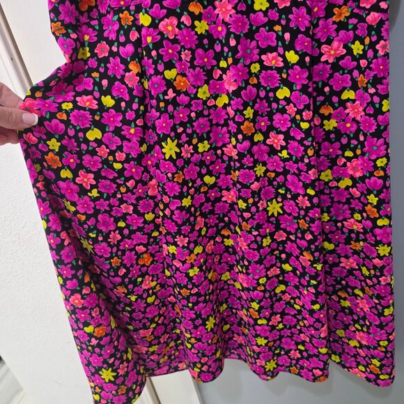 Kate Spade Bright Floral Puff Sleeve Dress Size 6 Multicolor A-Line - Picture 7 of 11